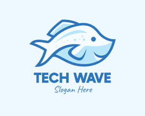 Blue Trout Fish logo design