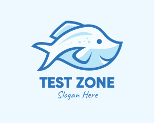 Blue Trout Fish logo design