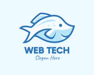 Blue Trout Fish logo design