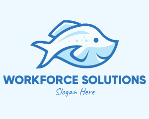 Blue Trout Fish logo design