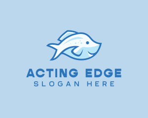 Blue Trout Fish logo design