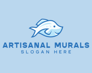 Blue Trout Fish logo design