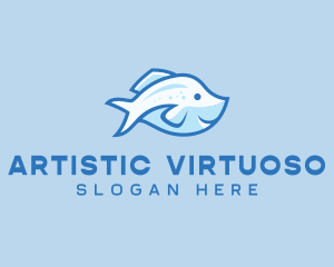 Blue Trout Fish logo design