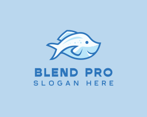 Blue Trout Fish logo design