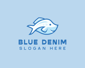 Blue Trout Fish logo design