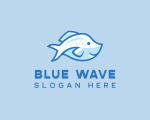 Blue Trout Fish logo design