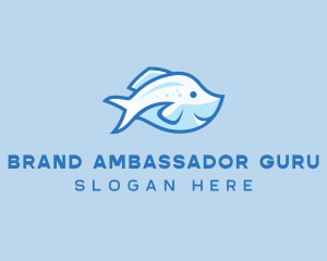 Blue Trout Fish logo design