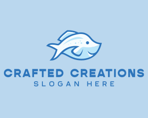 Blue Trout Fish logo design