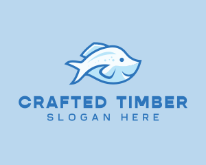 Blue Trout Fish logo design