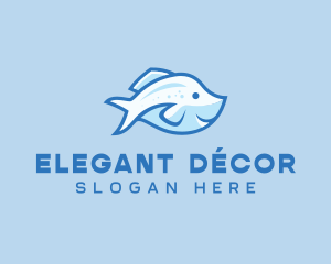 Blue Trout Fish logo design