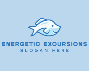 Blue Trout Fish logo design