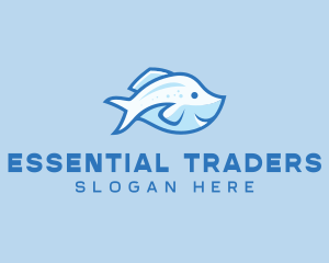 Blue Trout Fish logo design