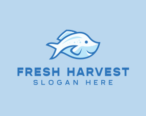 Blue Trout Fish logo design