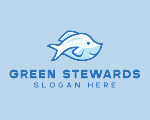 Blue Trout Fish logo design