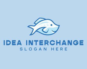 Blue Trout Fish logo design