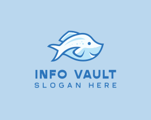 Blue Trout Fish logo design