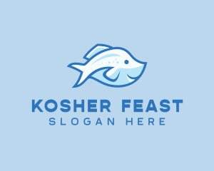 Blue Trout Fish logo design