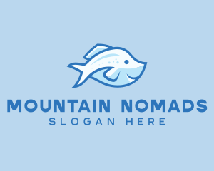 Blue Trout Fish logo design