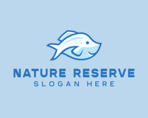 Blue Trout Fish logo design