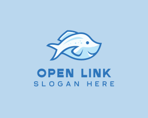 Blue Trout Fish logo design