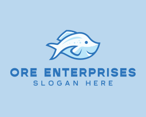 Blue Trout Fish logo design