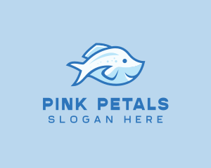 Blue Trout Fish logo design