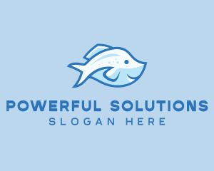 Blue Trout Fish logo design