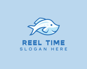 Blue Trout Fish logo design