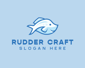 Blue Trout Fish logo design