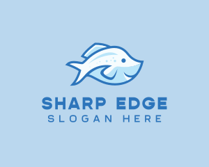 Blue Trout Fish logo design