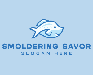 Blue Trout Fish logo design