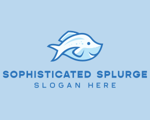 Blue Trout Fish logo design