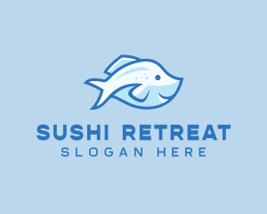 Blue Trout Fish logo design