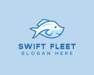 Blue Trout Fish logo design