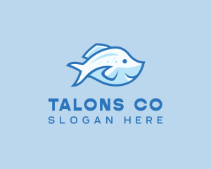 Blue Trout Fish logo design