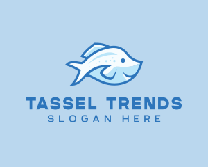 Blue Trout Fish logo design