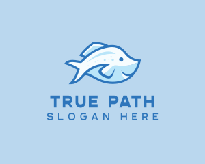 Blue Trout Fish logo design