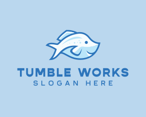 Blue Trout Fish logo design