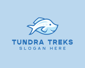 Blue Trout Fish logo design