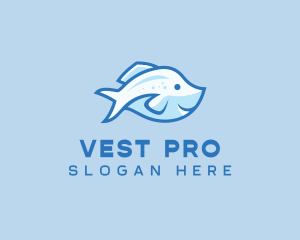 Blue Trout Fish logo design