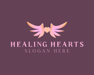 Heart Angel Wings logo design