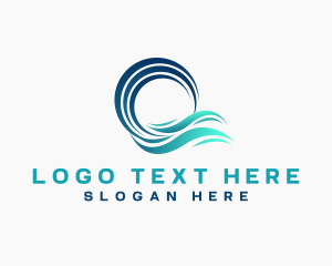 Ocean Wave Swirl Logo