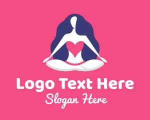 Wellness Heart Yoga Woman logo