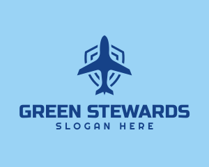 Plane Airline Shield logo design