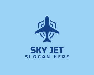 Plane Airline Shield logo design