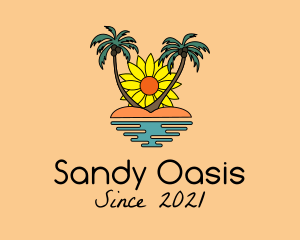 Sunflower Beach Island logo design