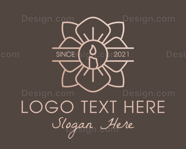 Flower Candle Light Logo