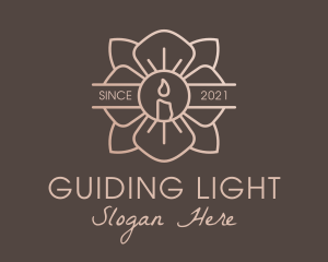 Flower Candle Light logo design