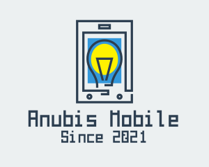 Lightbulb Mobile Tablet  logo design