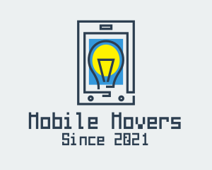 Lightbulb Mobile Tablet  logo design